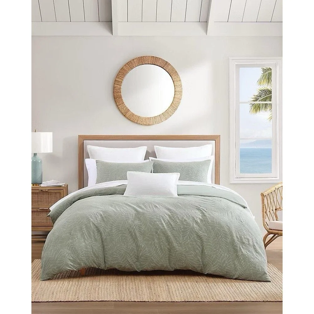 Tommy Bahama Home 3PC 100% Cotton King Island Estate Harbor Palm Duvet Set